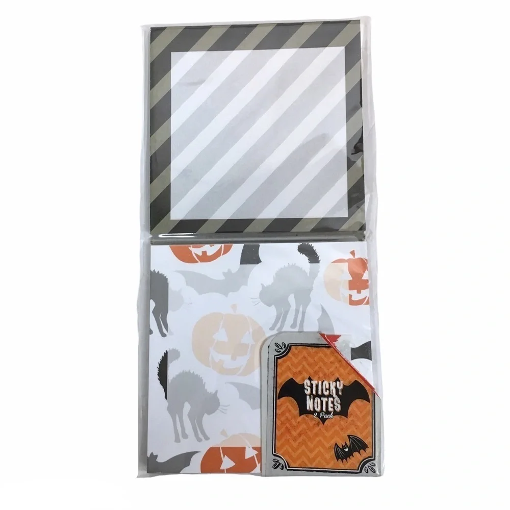 Halloween Planner Stationery Kit Black Cats Pumpkins Bats List Pad Sticky Notes